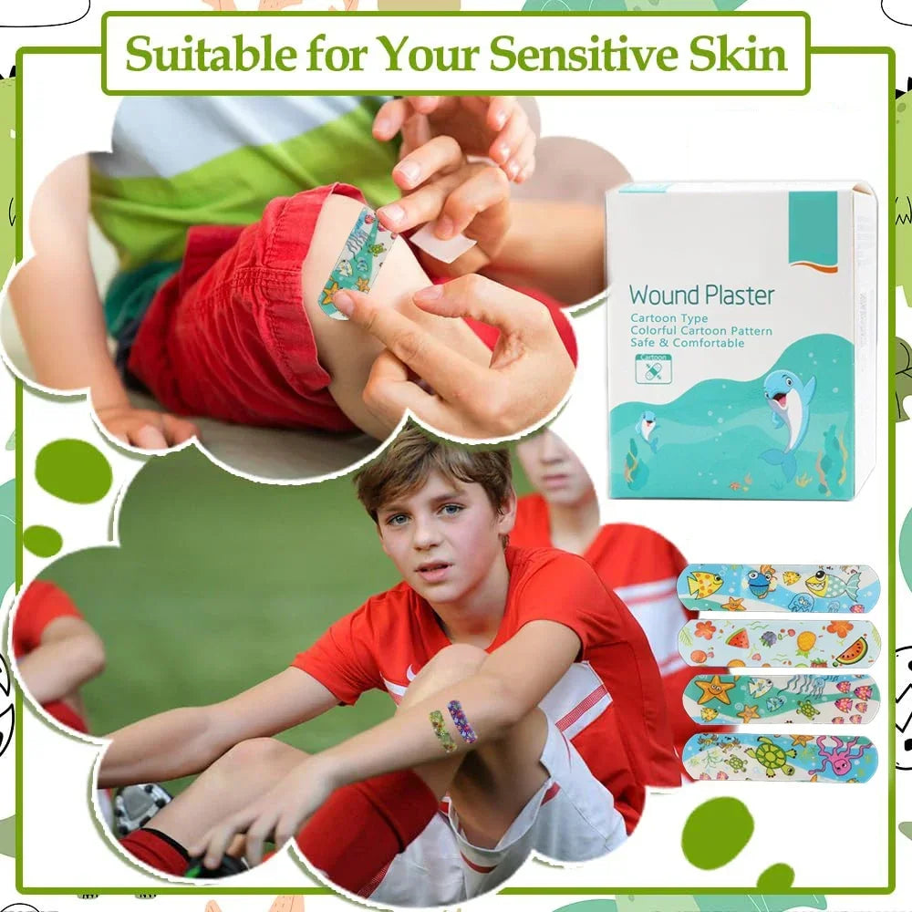 100Pcs Kids Cute Cartoon Bandages