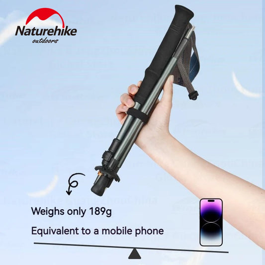 5-Section Trekking Pole Carbon Fiber Aluminum Alloy Folding Teleskopic Stick