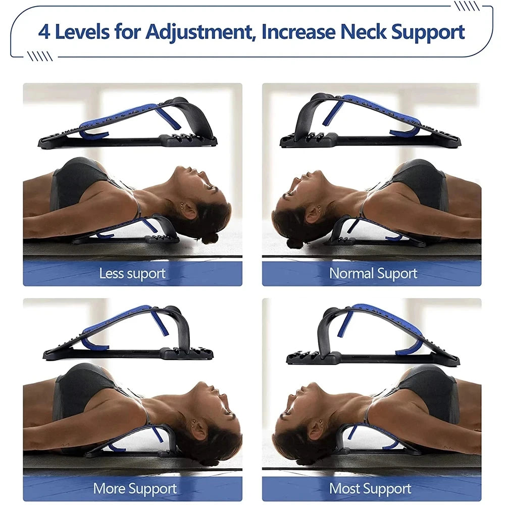 Back Stretcher Multi-Level Adjustable Back Board Lower Upper Lumbar Spine Support