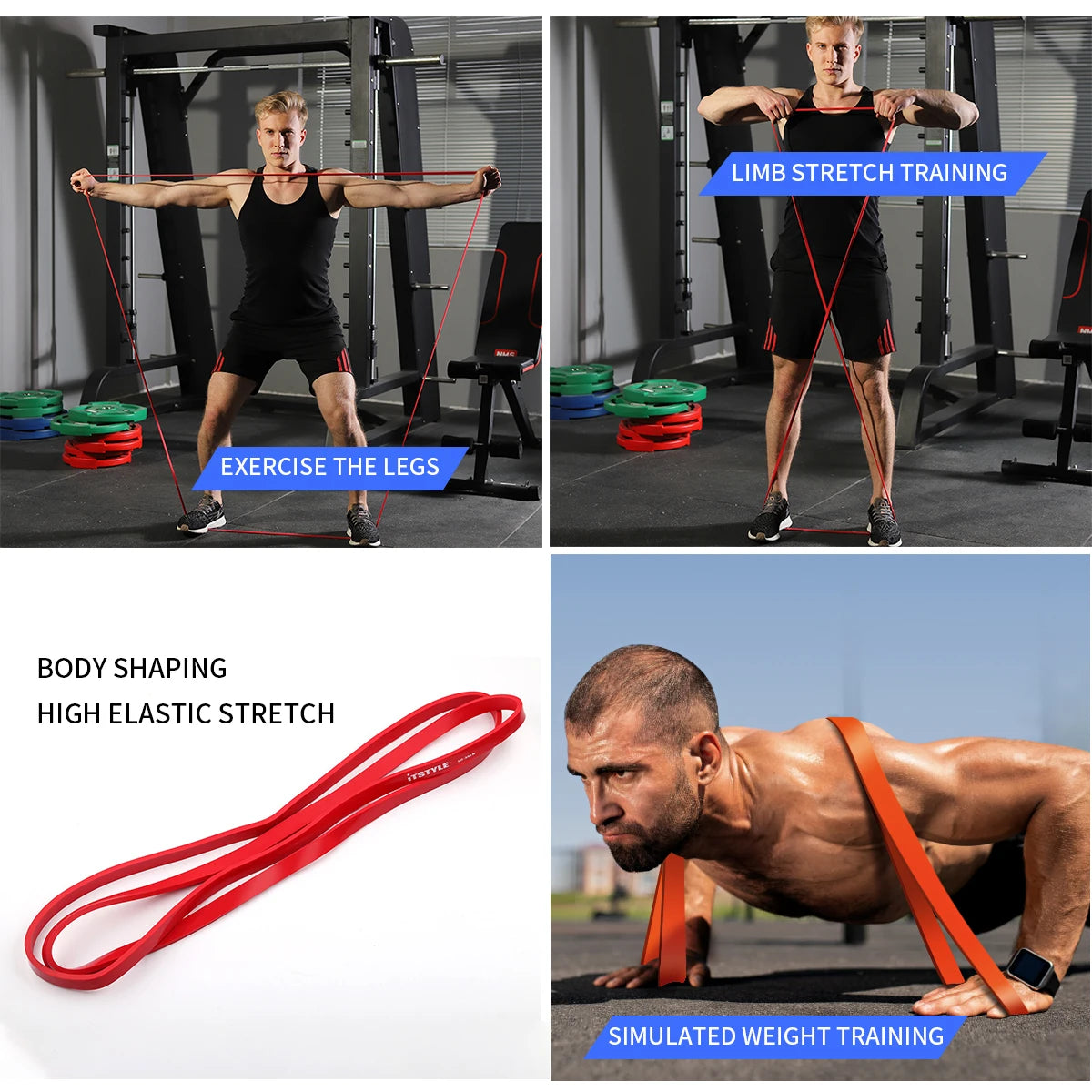 ITSTYLE Resistance Bands 208CM 8 Level Crossfit e
