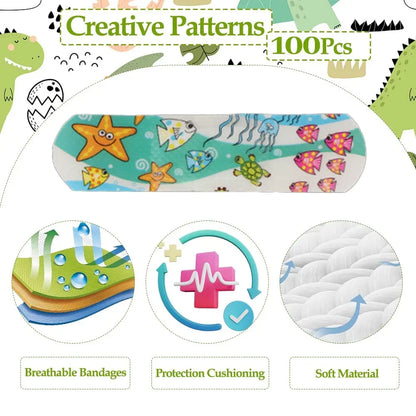 100Pcs Kids  Cute Cartoon Bandages