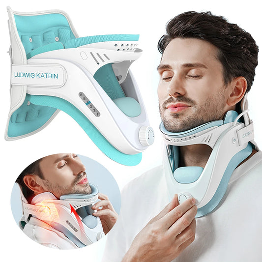 Cervical Neck Traction Device with Airbag Support Neck Brace for Cervical Spine Alignment