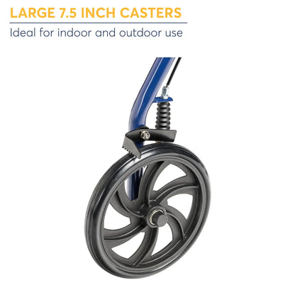 Four Wheel Rollator Rolling Walker with Fold Up Removable Back Support,