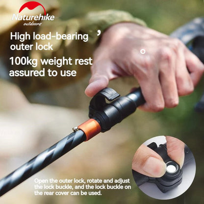 5-Section Trekking Pole Carbon Fiber Aluminum Alloy Folding Teleskopic Stick