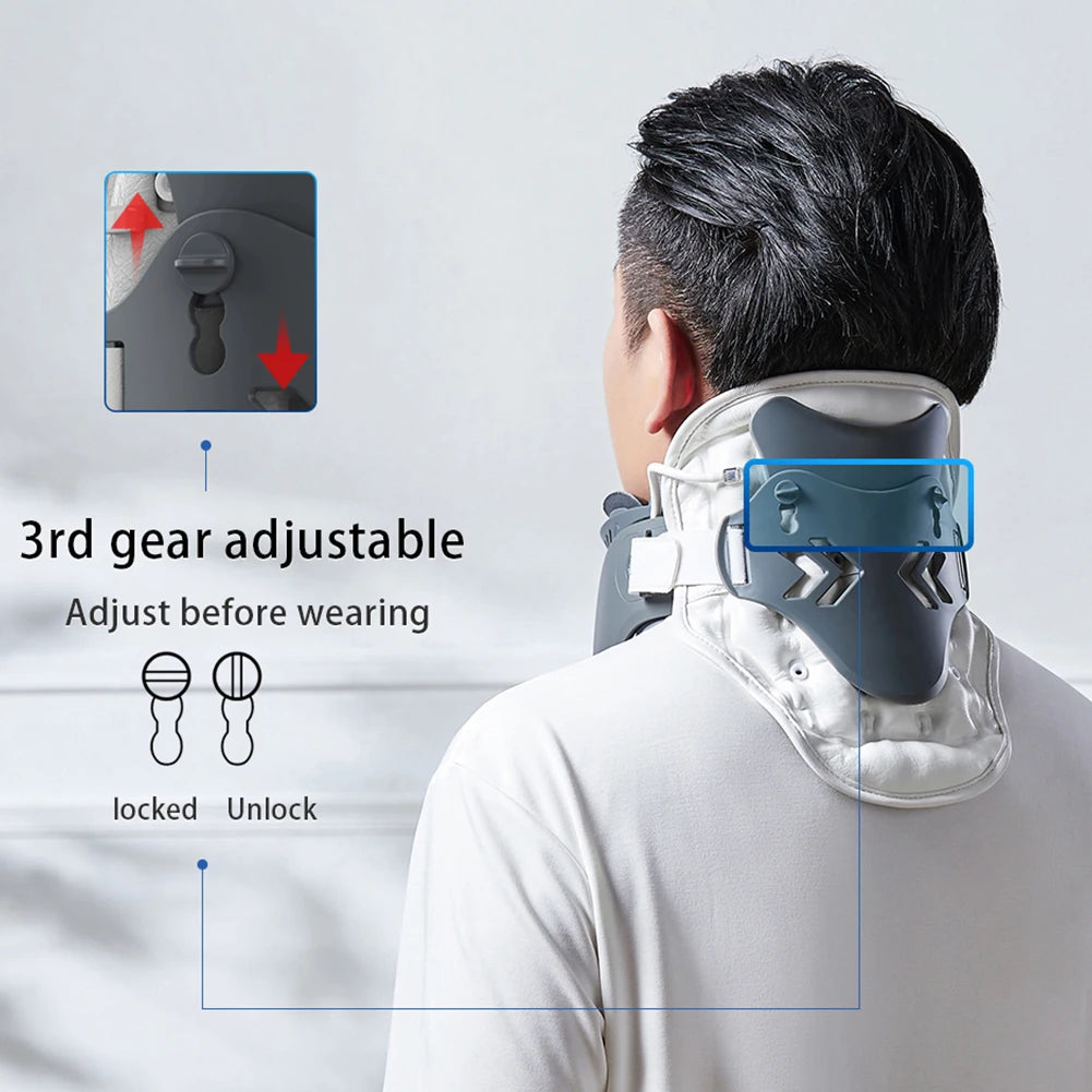 Cervical Neck Traction Device with Airbag Support Neck Brace for Cervical Spine Alignment
