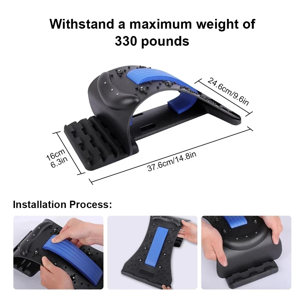 Back Stretcher Multi-Level Adjustable Back  Board Lower Upper Lumbar Spine Support