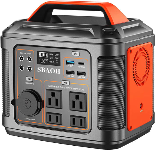 Solar Generator Quick Charge / 110V AC Outlets/DC Ports and LED Flashlight