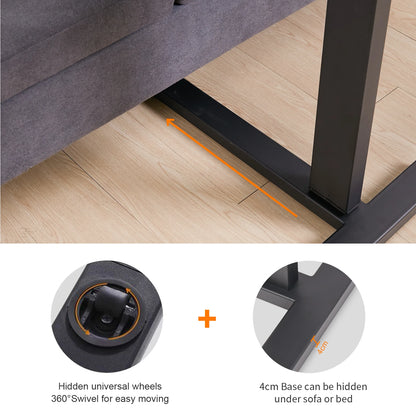 Adjustable Rolling Cart Overbed Bedside Table