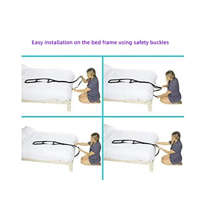 Elderly Get Up Aid Disabled Get Up Assist Belt Bed Ladder Assist Strap Pull Up Sit Up Wake Up Rope Ladder with 6 Handrails
