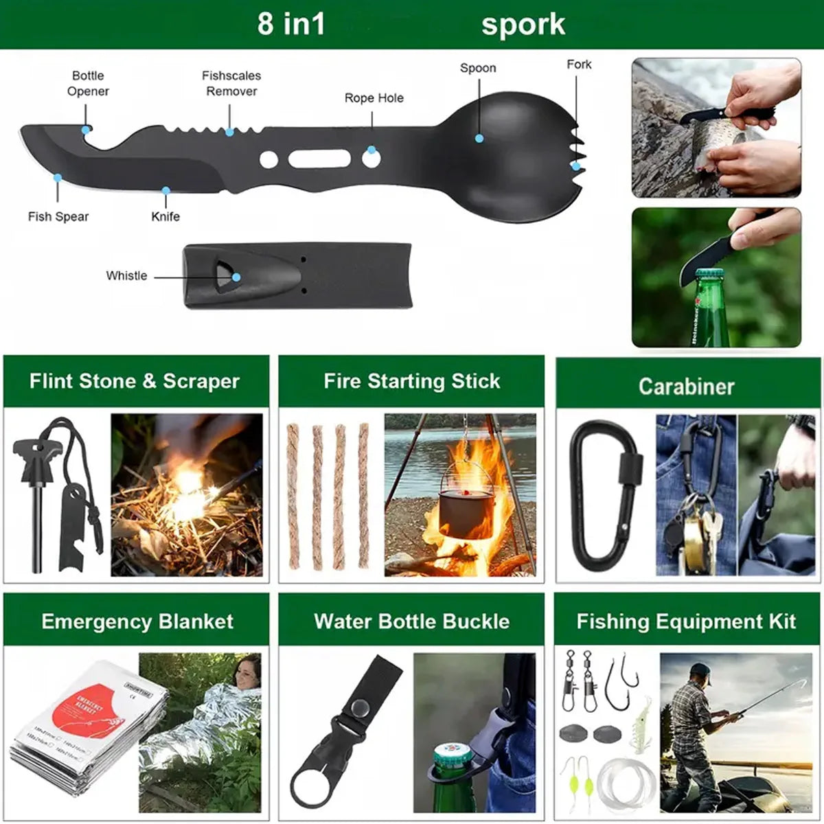 Camping Survival Tool Set