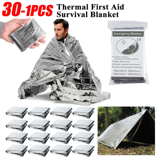 30 PCS Emergency Rescue Blanket