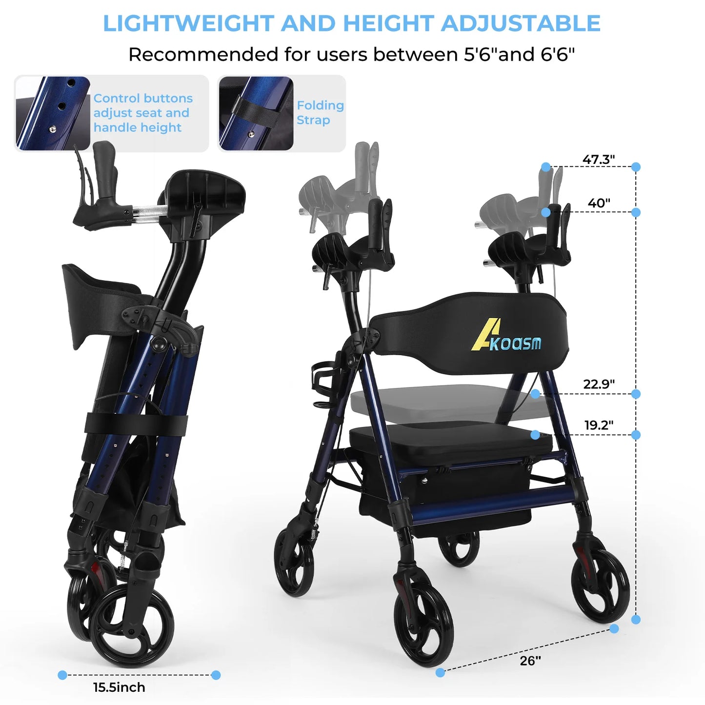 Walker, Adjustable Seat & Handle