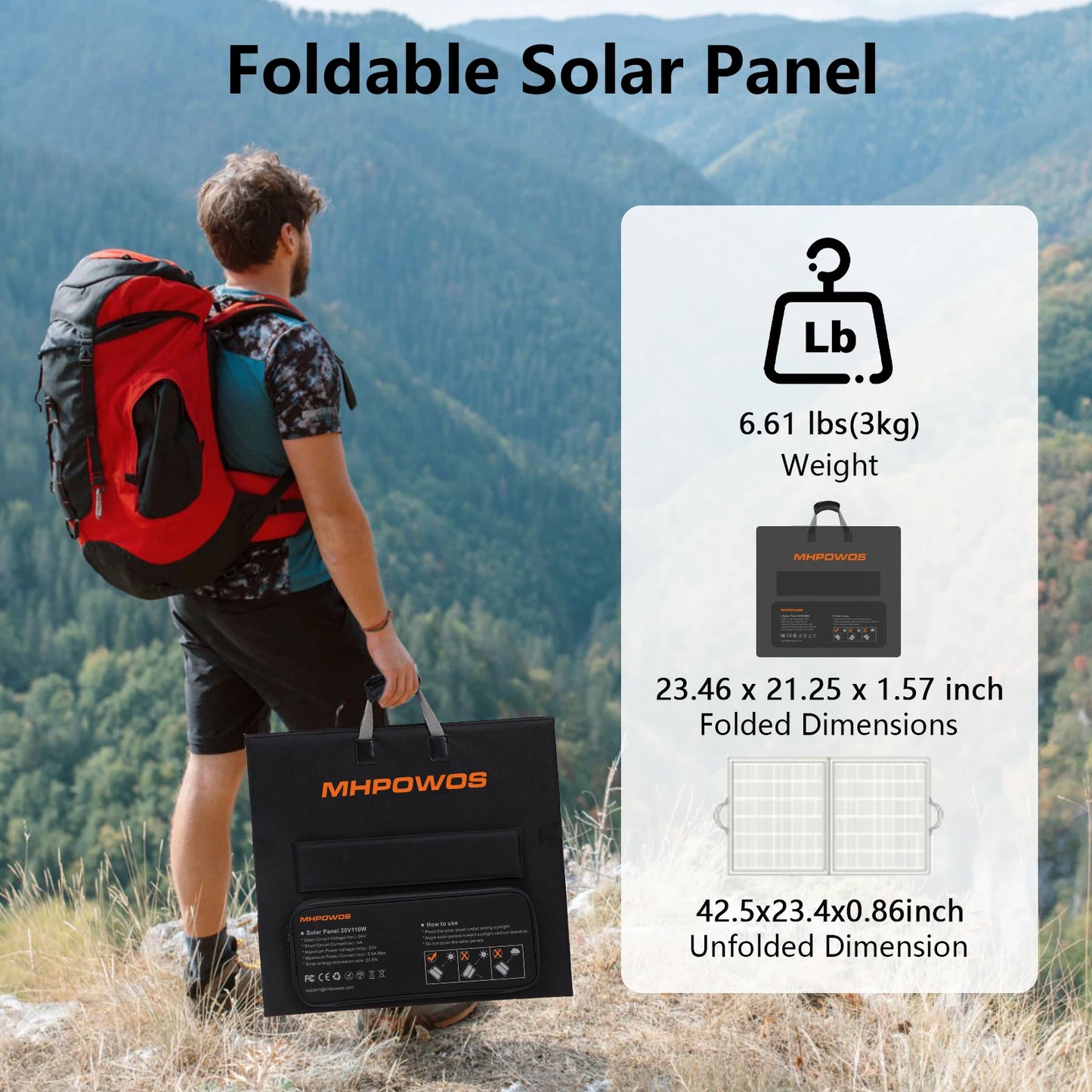 20V / 40V Portable Solar Panel 110W / 220W / 440W
