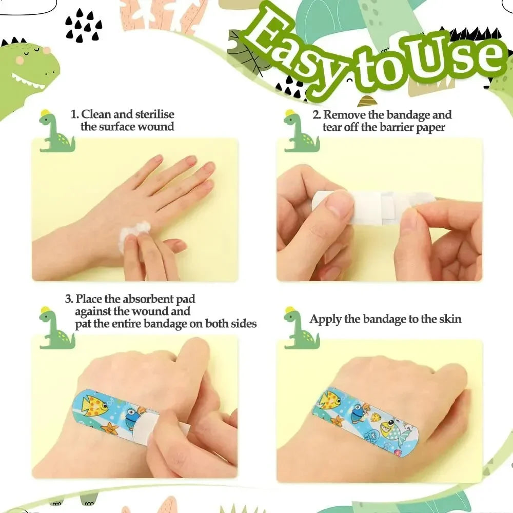 100Pcs Kids  Cute Cartoon Bandages