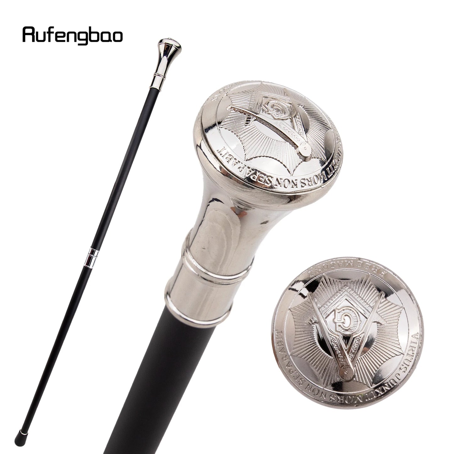 White Freemasonry Freemasons  Relief Walking Cane