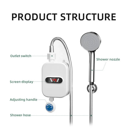 Instant Water Heater LCD Digital Display Thermostatic Shower Water