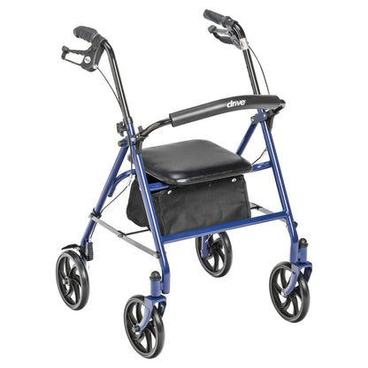 Four Wheel Rollator Rolling Walker with Fold Up Removable Back Support,