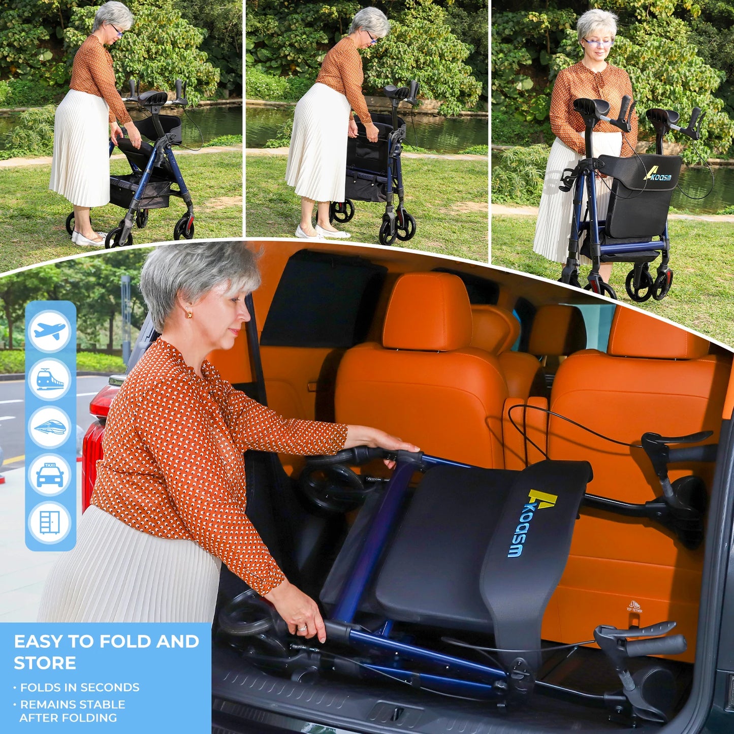 Walker, Adjustable Seat & Handle