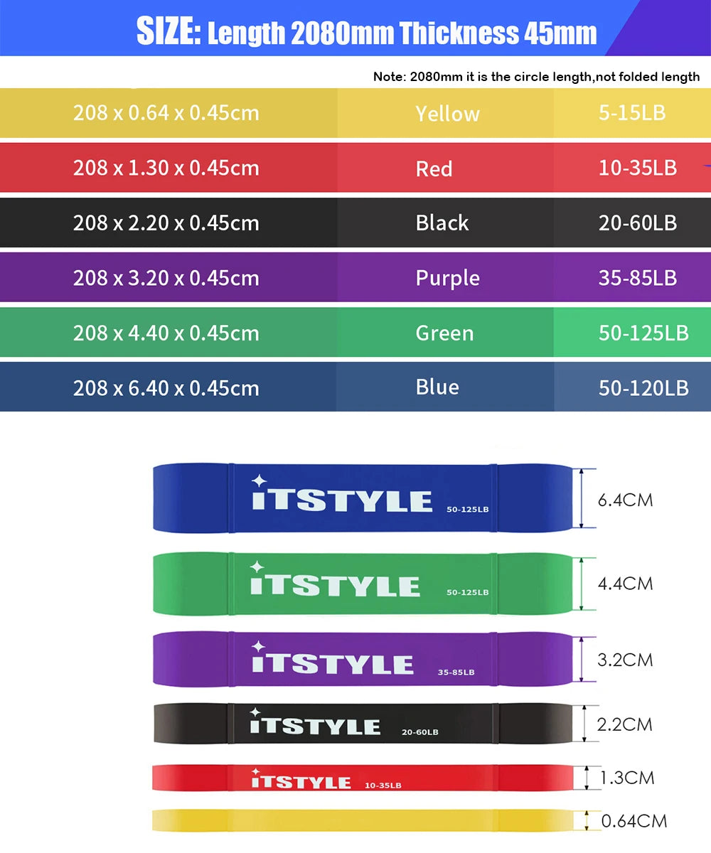 ITSTYLE Resistance Bands 208CM 8 Level Crossfit e