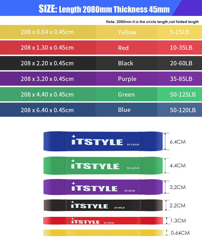 ITSTYLE Resistance Bands 208CM 8 Level Crossfit e