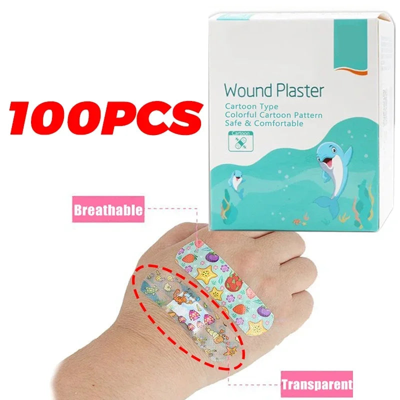 100Pcs Kids  Cute Cartoon Bandages