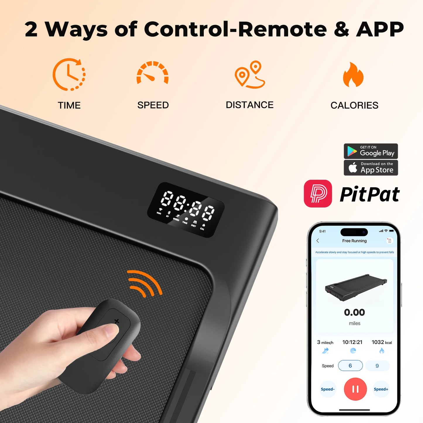 Walking Pad Under Desk Treadmill Remote Control LED Display