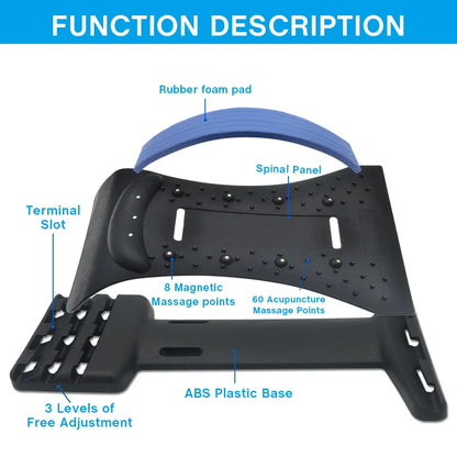 Back Stretcher Multi-Level Adjustable Back  Board Lower Upper Lumbar Spine Support